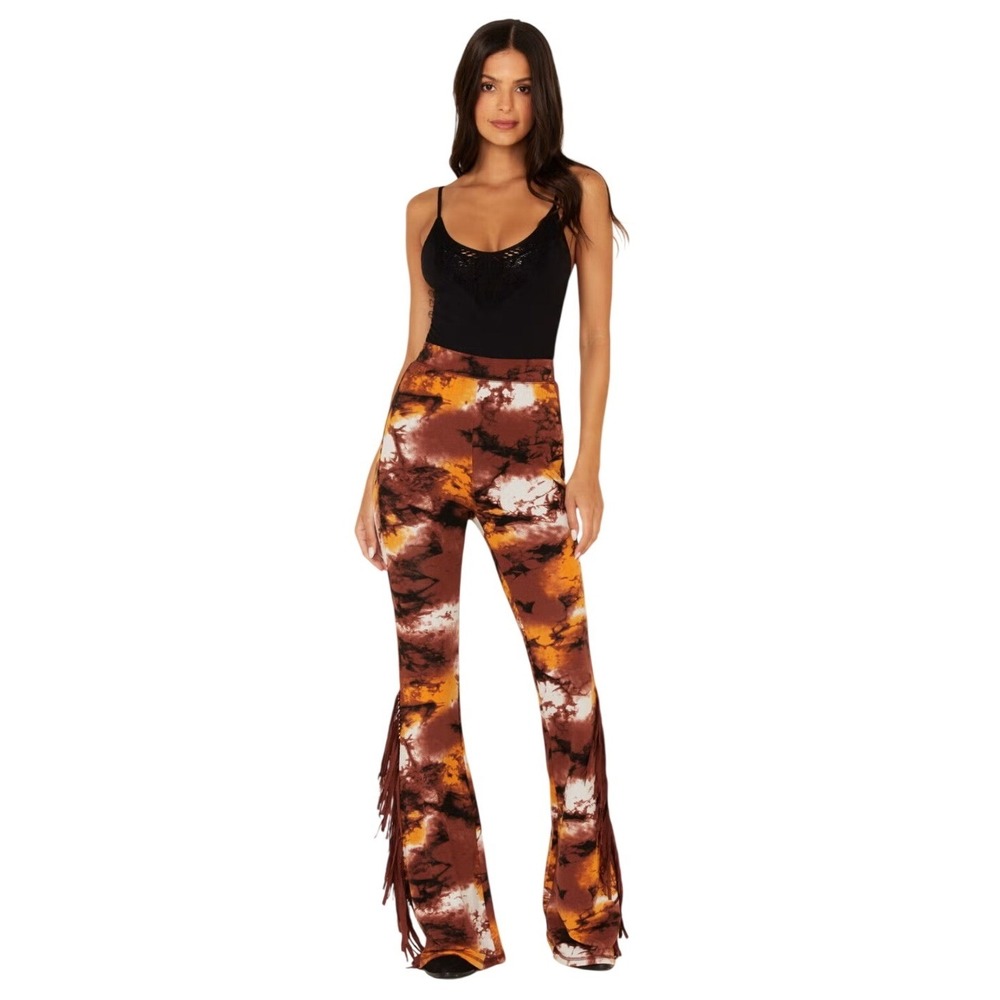 Idyllwind Womens Boho Fringe Indie Festival Flare Pants Size S Western Coachella